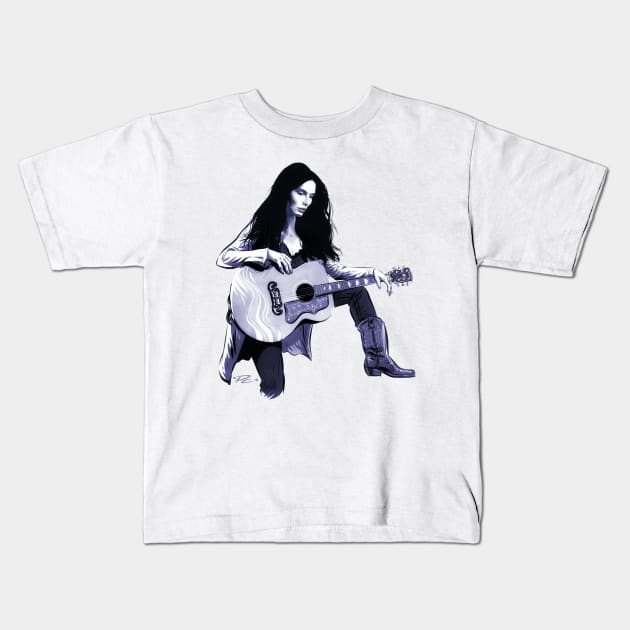 Emmylou Harris - An illustration by Paul Cemmick Kids T-Shirt by PLAYDIGITAL2020